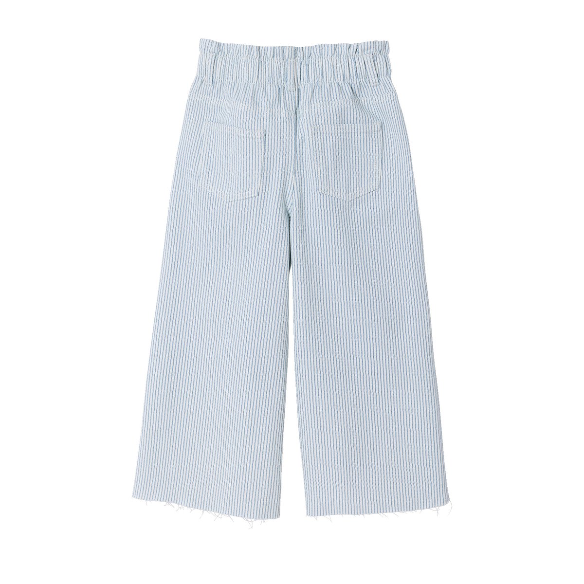 Pantacourt coton rayé bleu, VERTBAUDET
