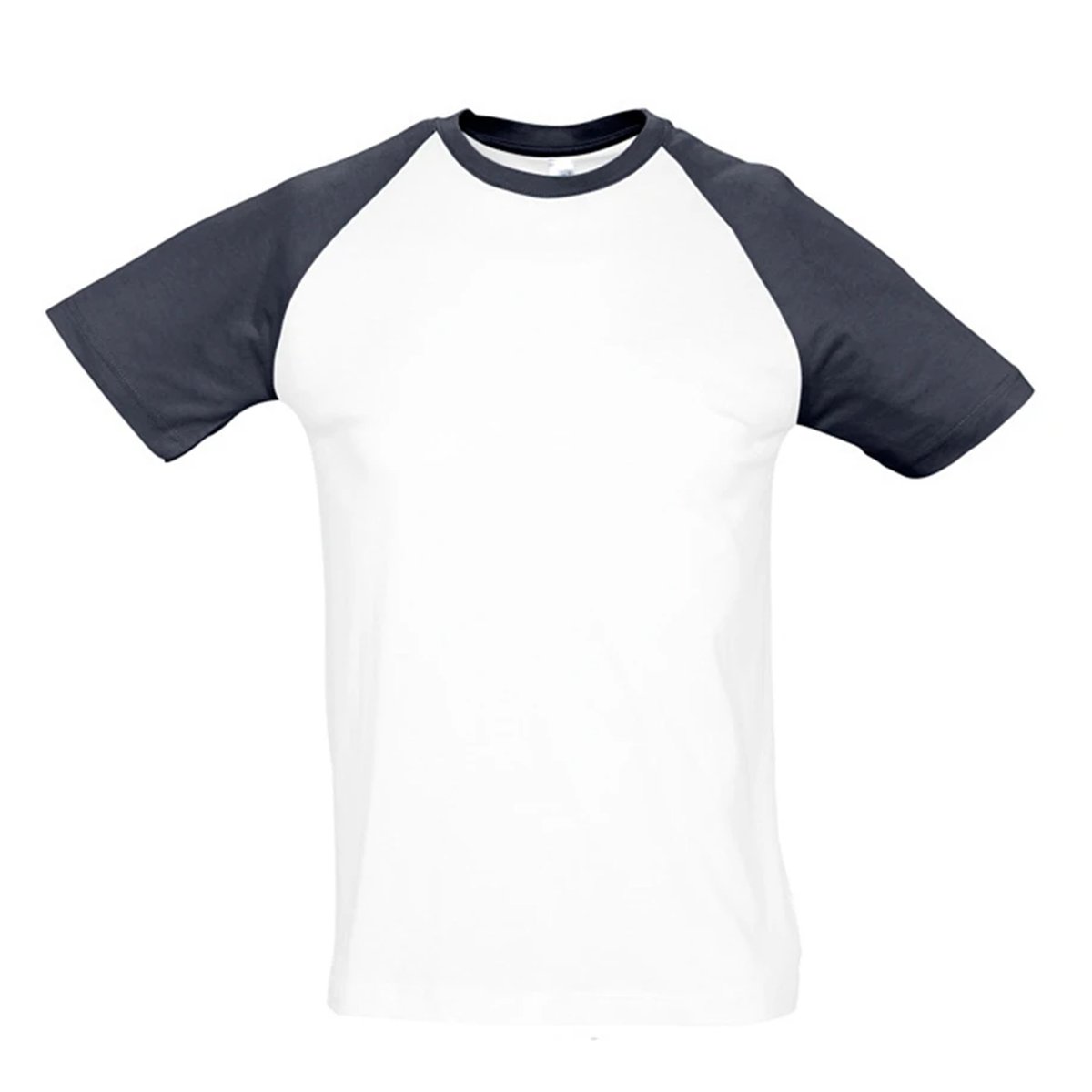 T-shirt Manches Courtes Funky blanc / bleu marine, SOLS