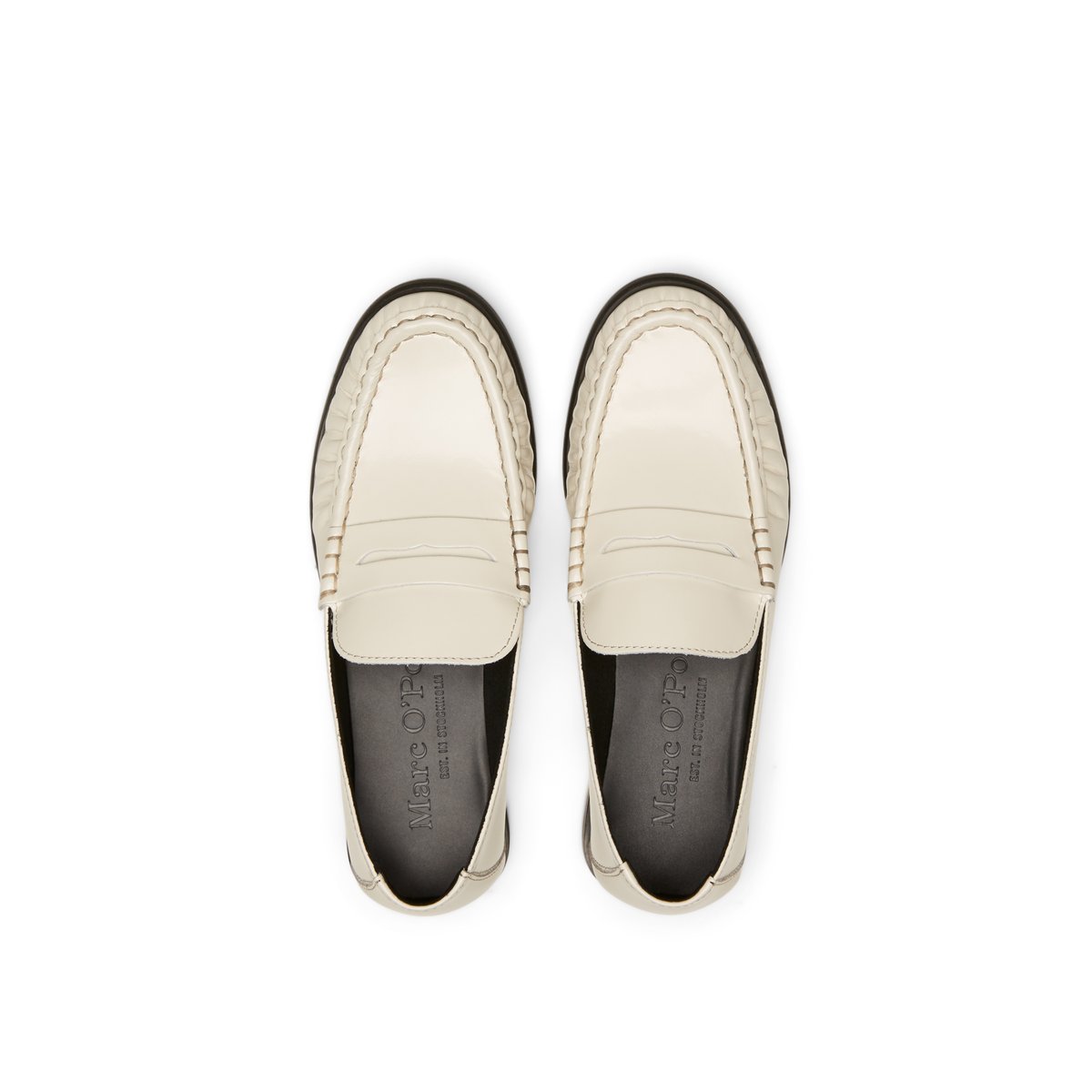 Loafer en cuir de vache raffiné beige, MARC O'POLO
