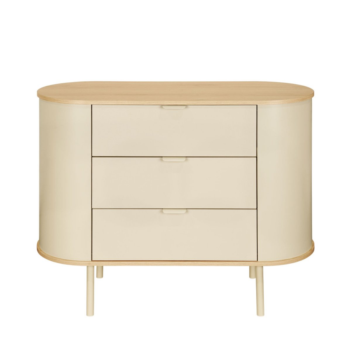 Commode 3 tiroirs en bois et métal- WILL beige, DRAWER