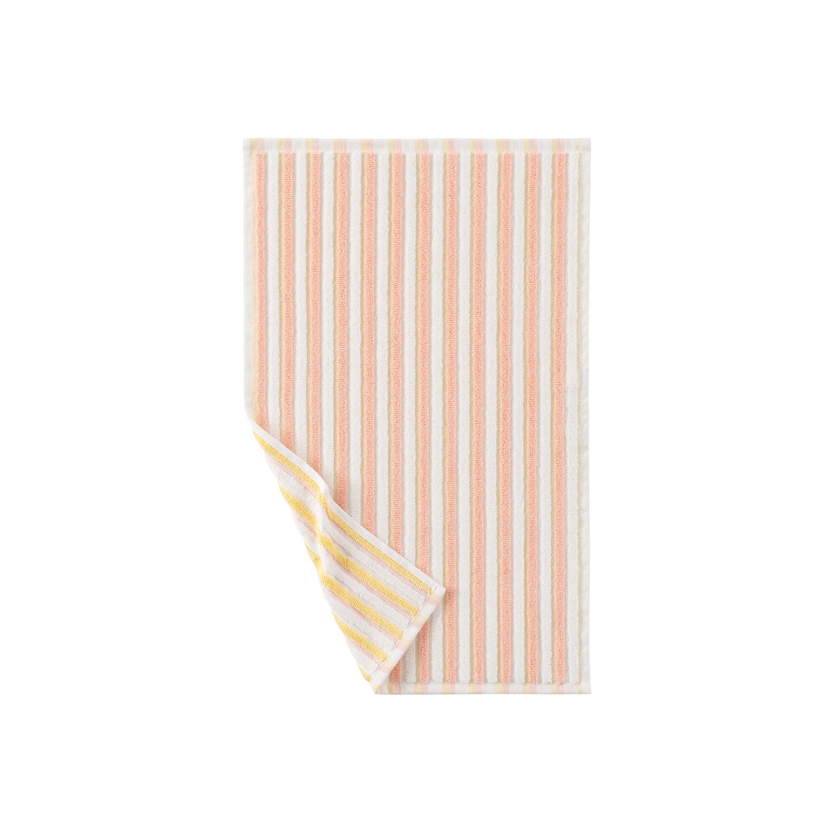 Serviette invité coton double face COMBO jaune/peche, CARRE BLANC