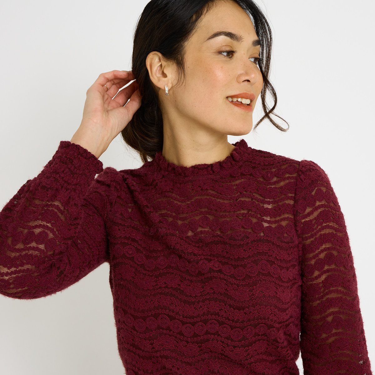 Blouse col victorien orange bordeaux, GRAIN DE MALICE