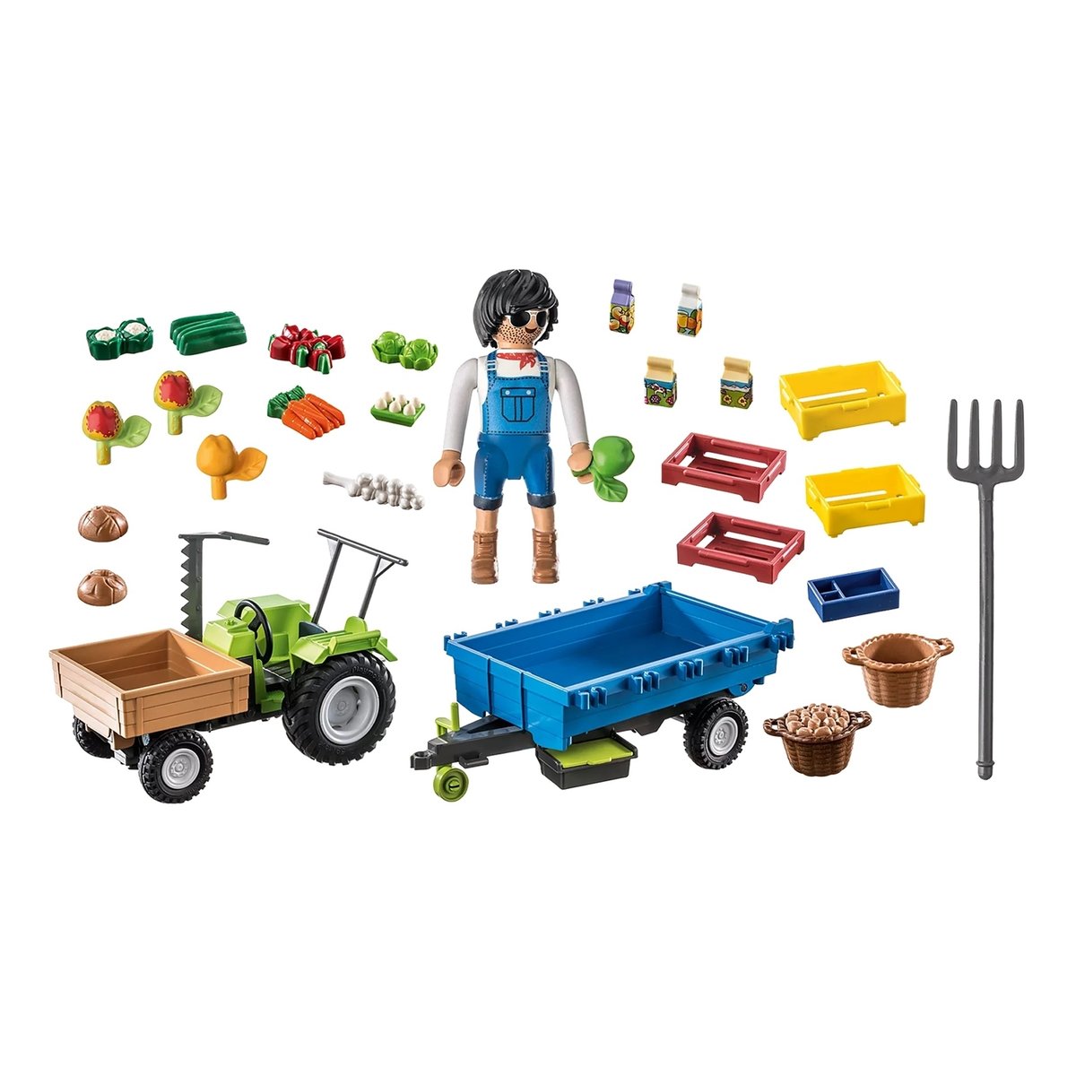 Tracteur avec remorque multicolore, PLAYMOBIL