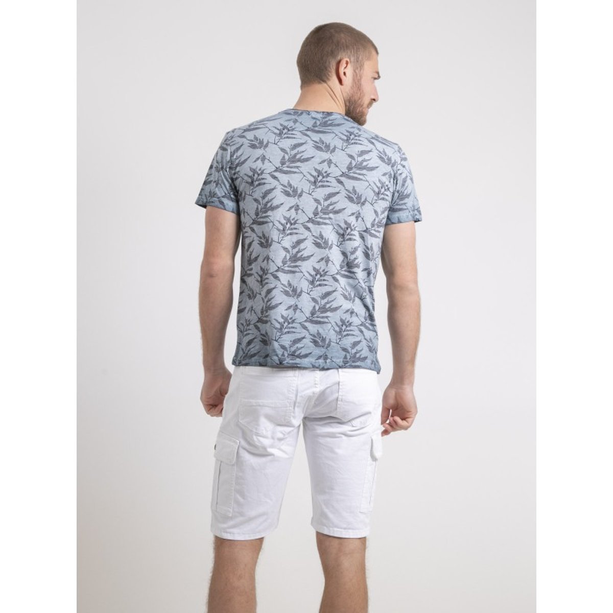 T-shirt Col Rond Pur Coton Naoki bleu, RITCHIE