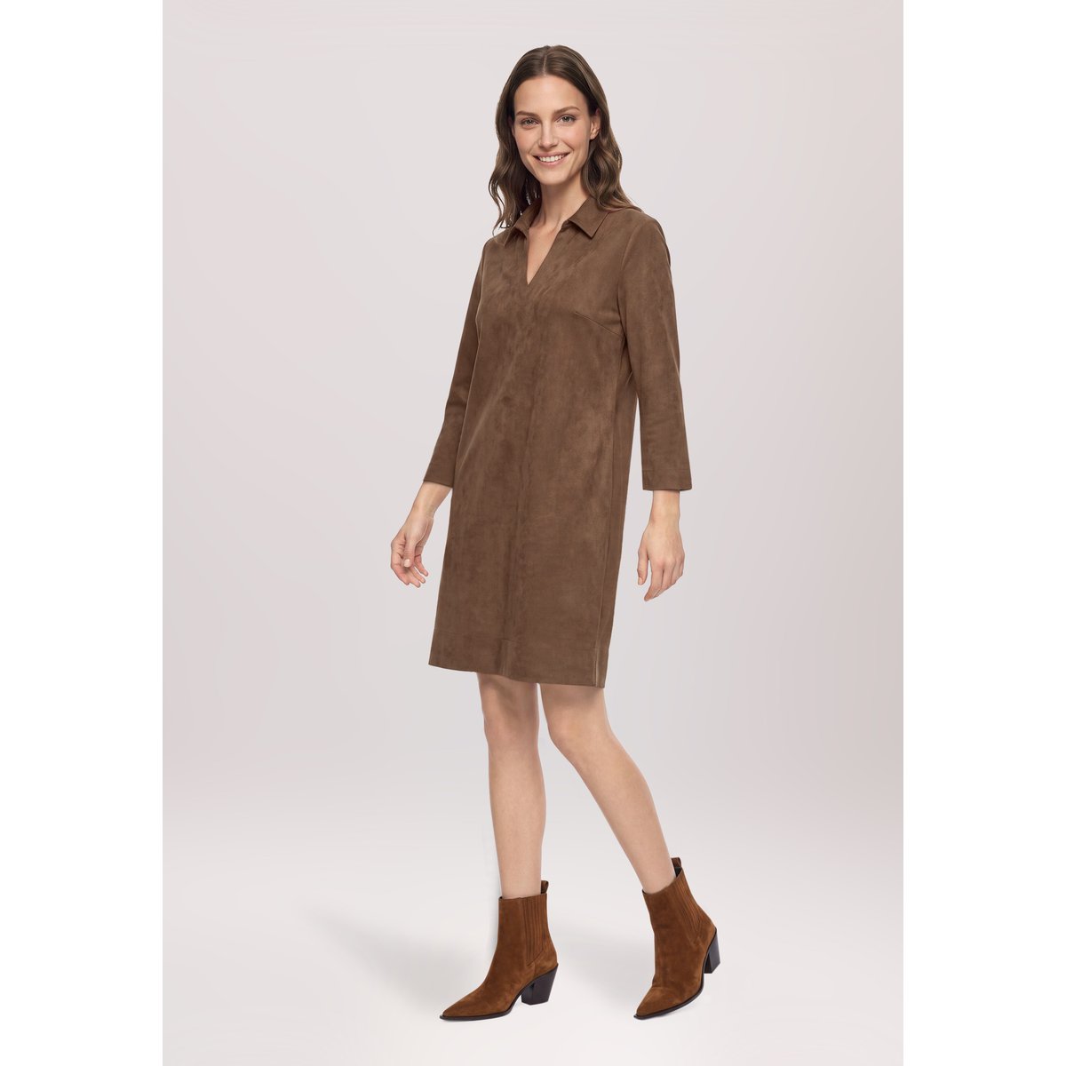 Robe-chemisier à patte de boutonnage dark coffee, BETTY BARCLAY