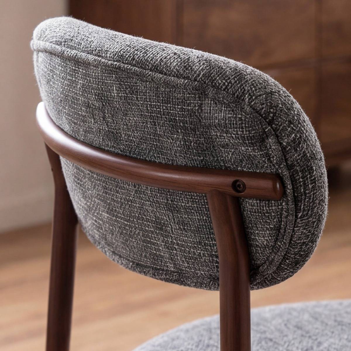 Lot de 2 chaises en tissu et métal JANIS gris, MADE IN MEUBLES