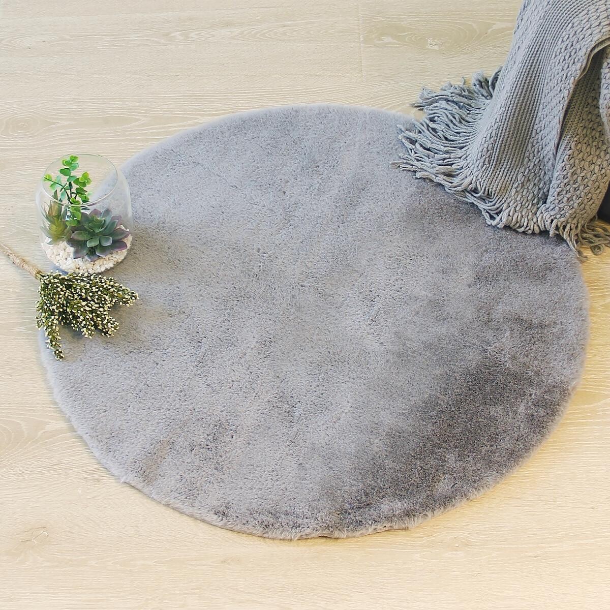 Tapis extra doux COUKA gris galet, ATMOSPHERA