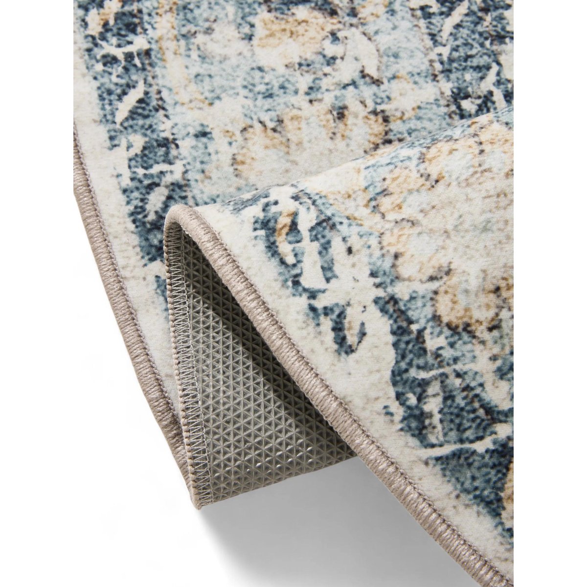 Tapis rond lavables GEORGE bleu, BENUTA