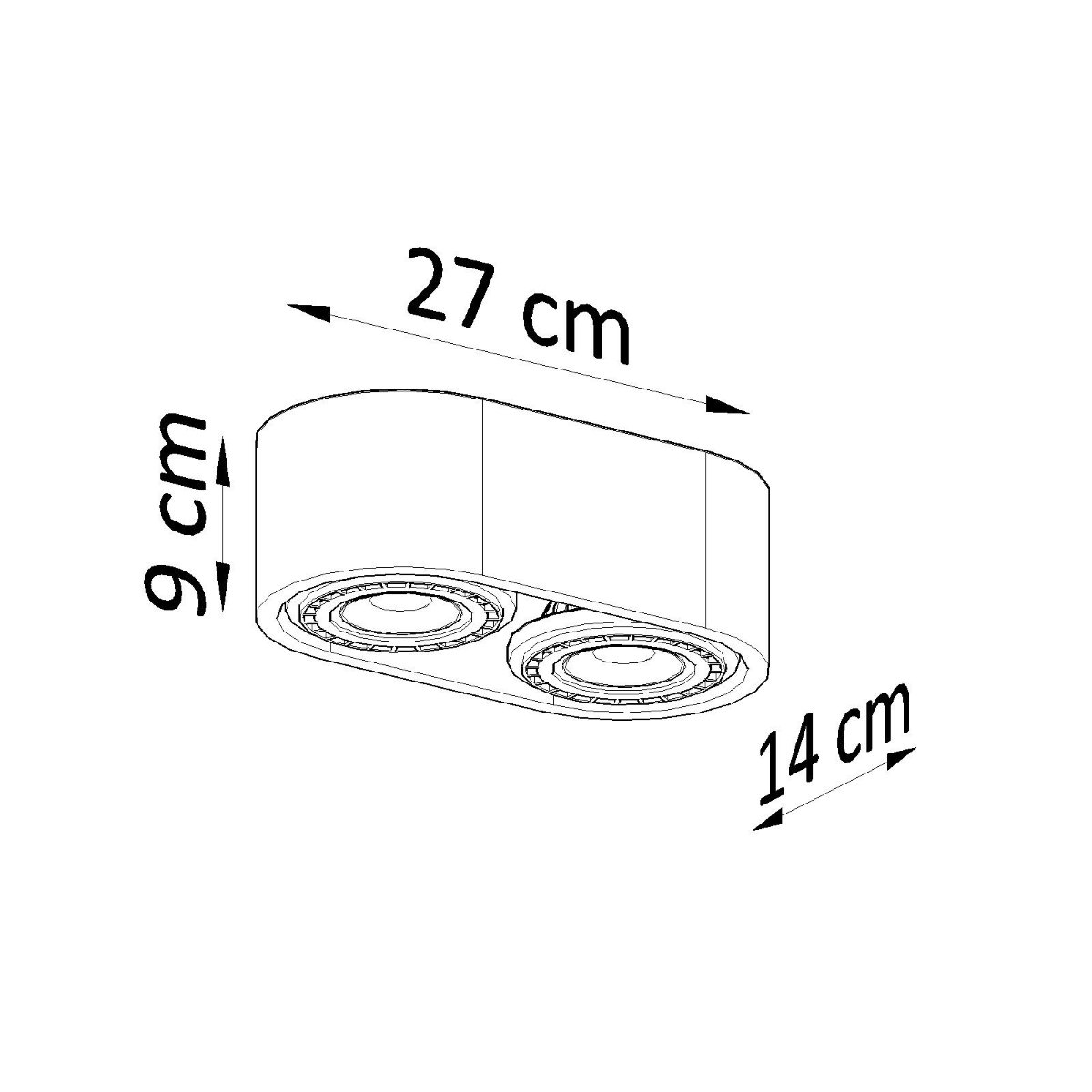 Plafonnier Béton Gris GU10/ES111 2 Basic gris, EDEN