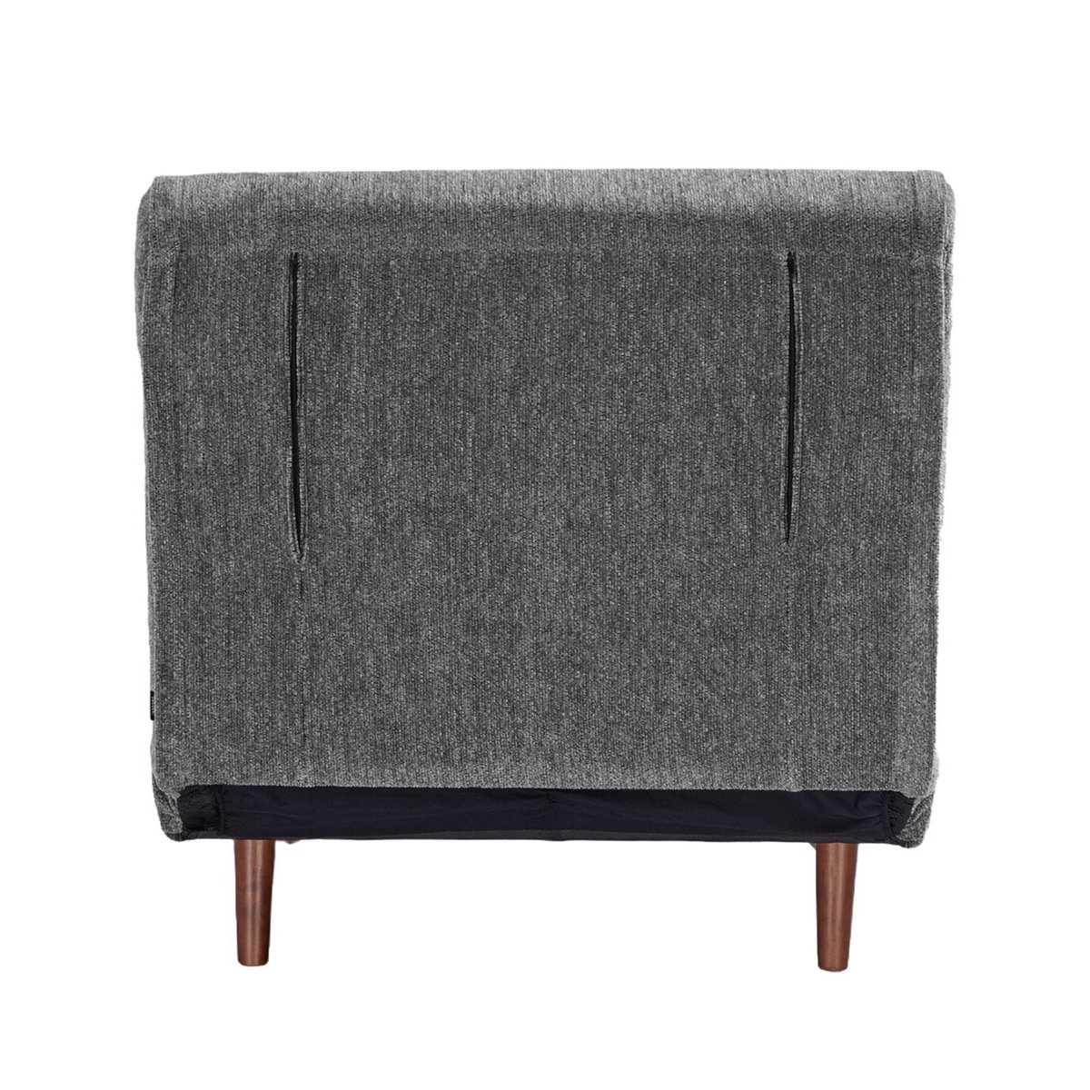 Chauffeuse convertible tissu chenille piètement bois 1 place GUEST gris, SWEEEK