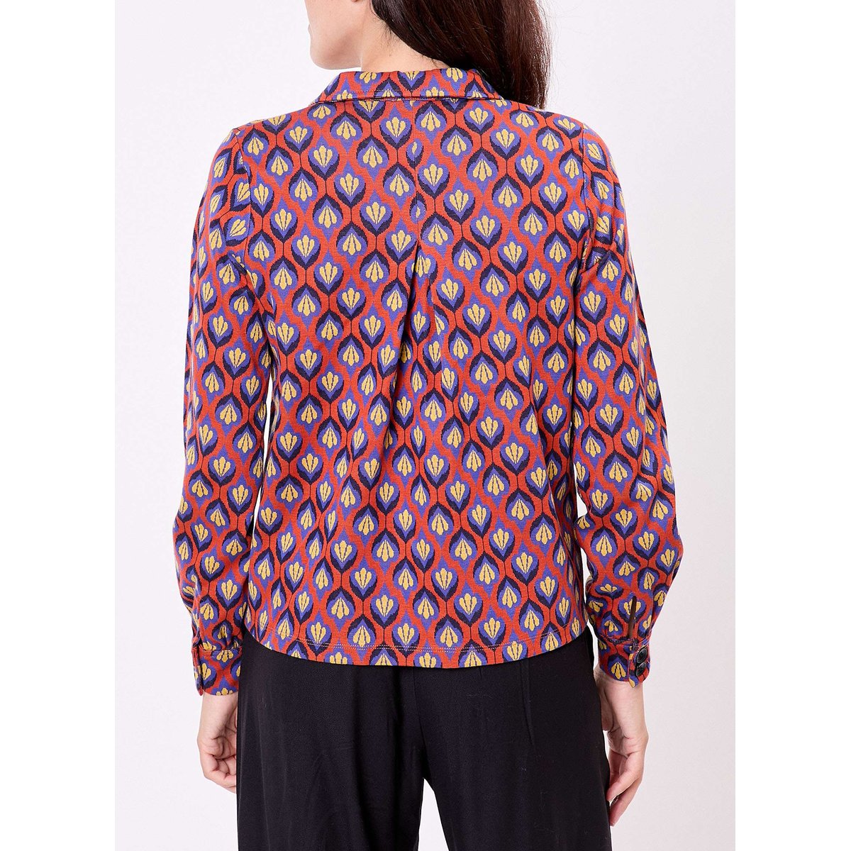 Veste courte maille jacquard bio SUMALI rose foncé, PRINCESSE NOMADE