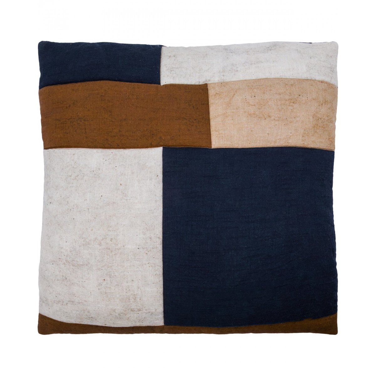 Housse de coussin en coton Patch 50x50 cm noir, sable, marron, HOUSE DOCTOR