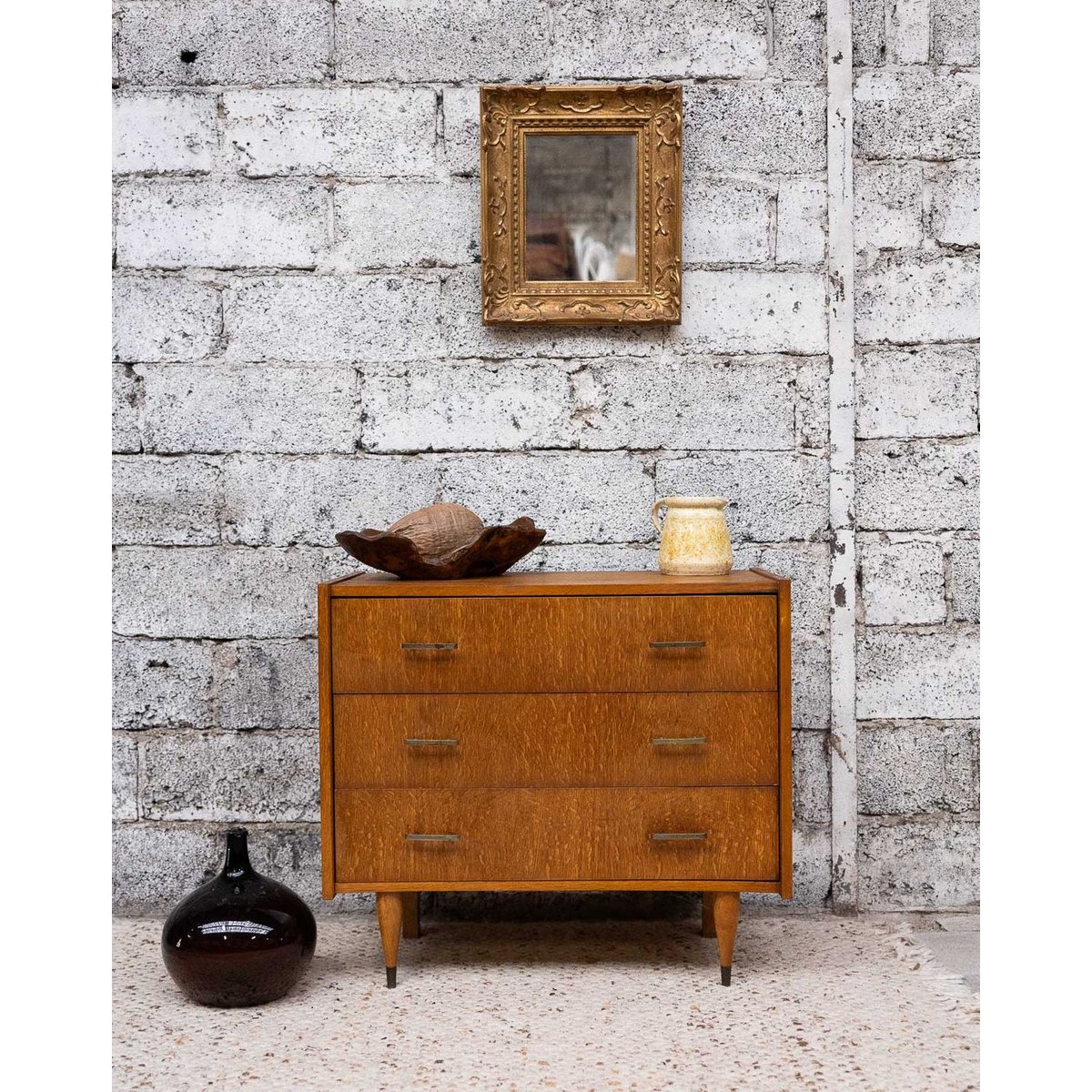 Elégante commode Olga N°1051 - Bon état bois clair, DEBONGOUT