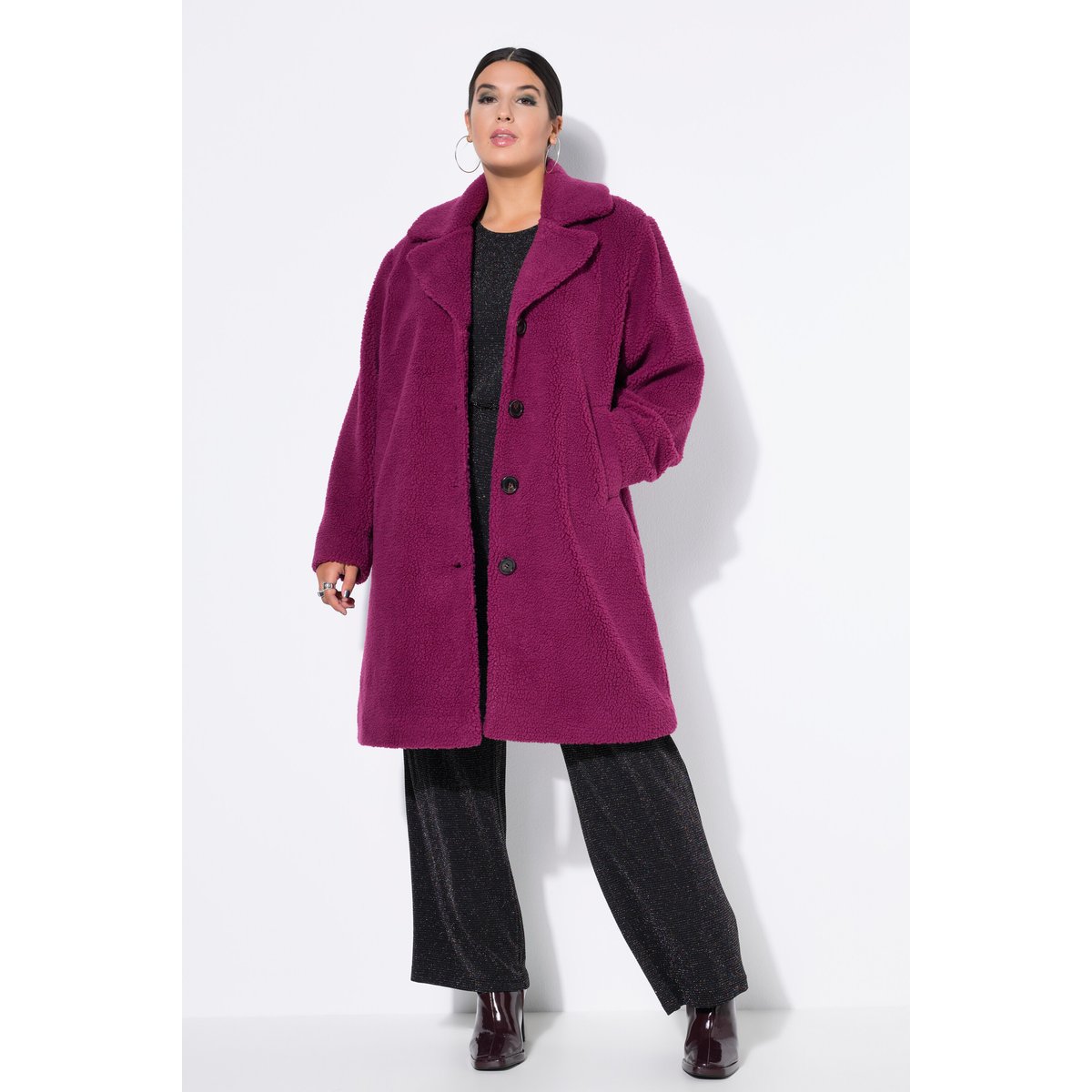 Manteau en polaire bouclée mûres, STUDIO UNTOLD