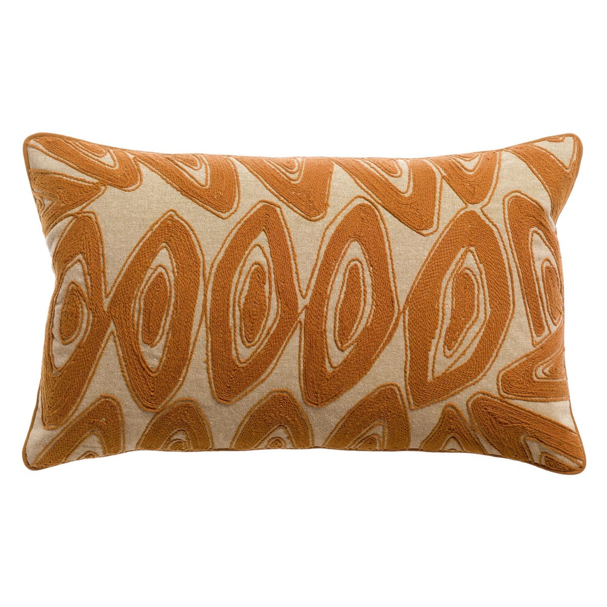 Coussin brodé Leya cuivre, VIVARAISE