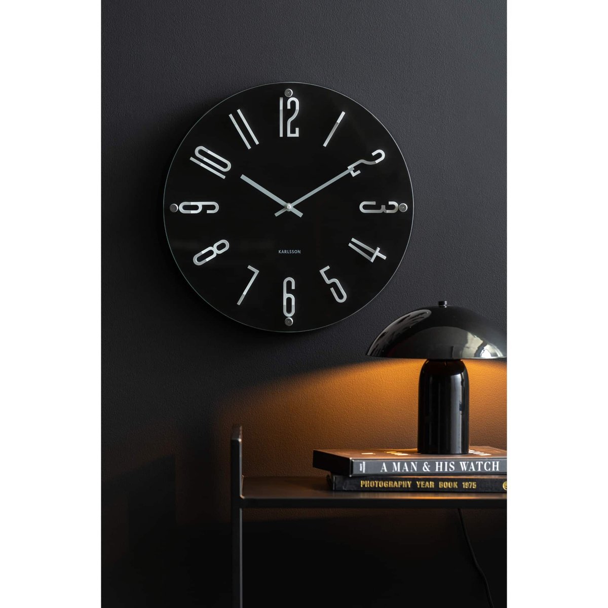 Horloge Murale Plastique ESENCIA ELEVATED noir, KARLSSON