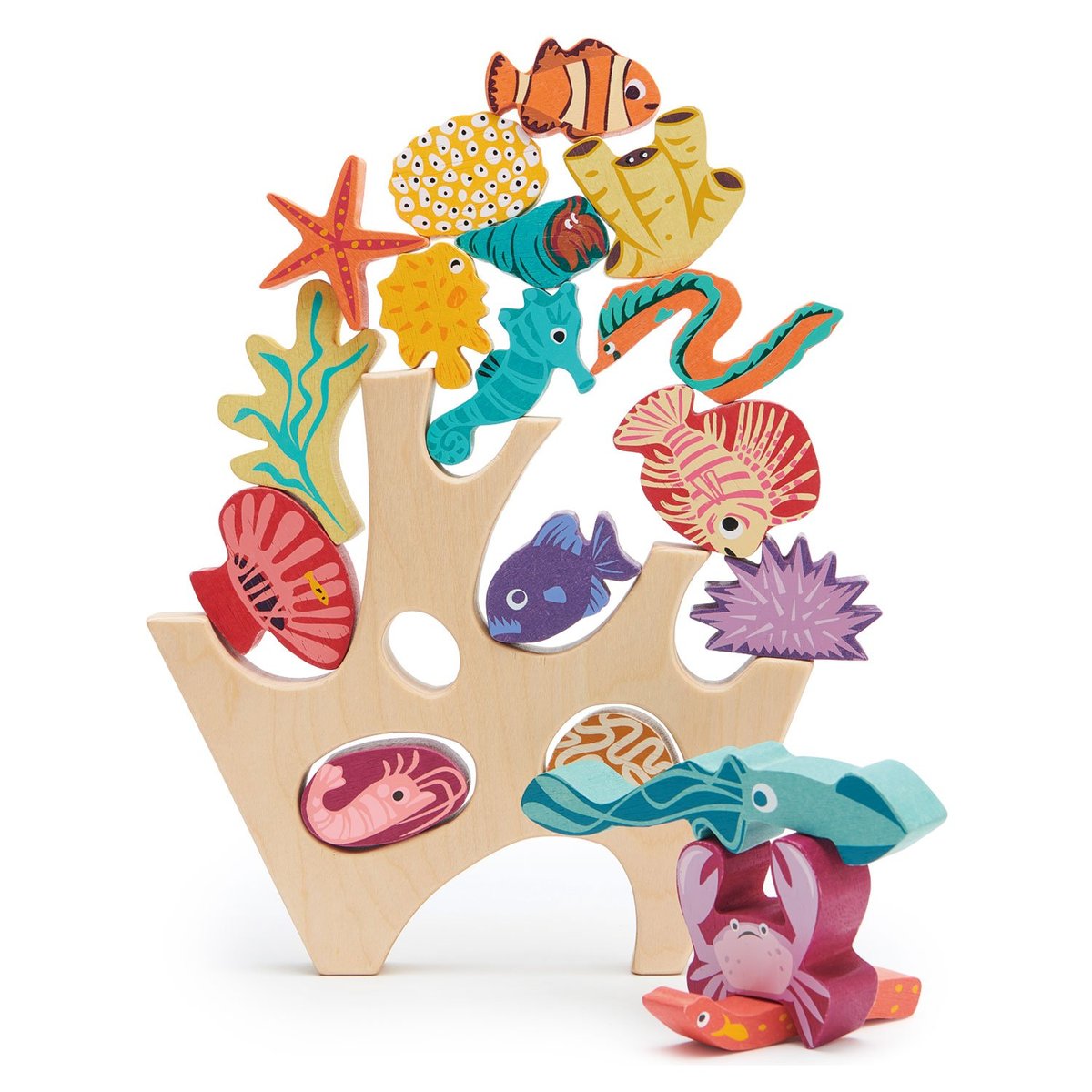 Récif de corail à empiler beige, bleu, violet, TENDER LEAF TOYS