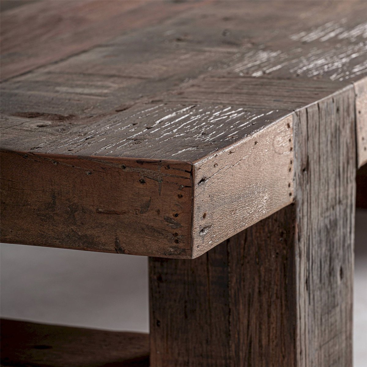 Table basse en bois vieilli style classique marron bois vieilli naturel, RECOLLECTION