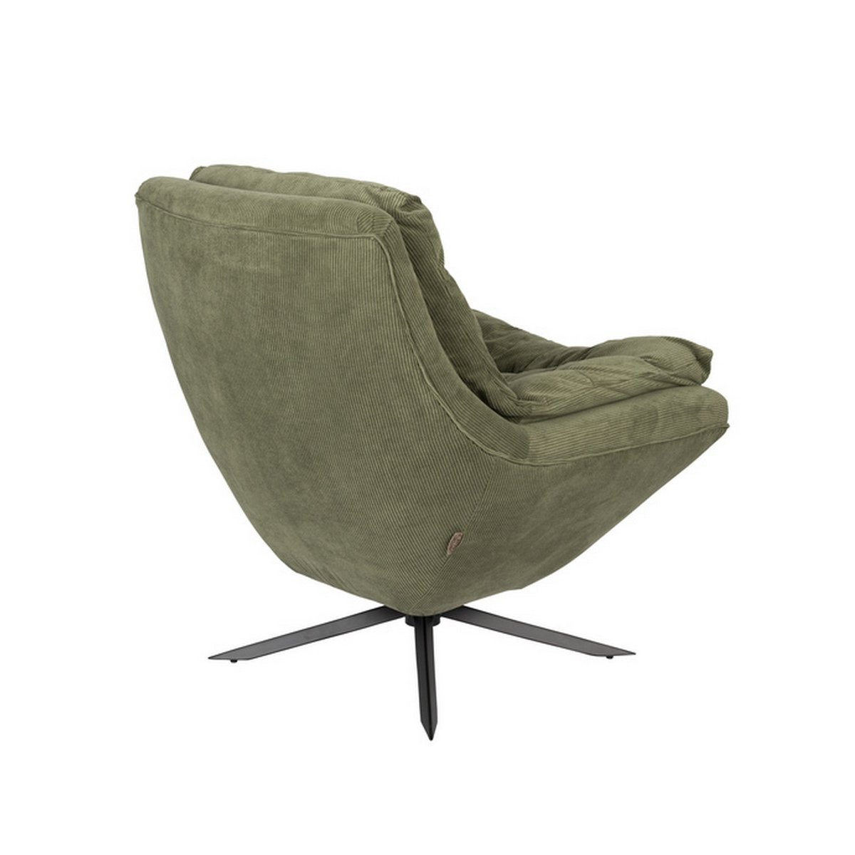 Fauteuil lounge pivotant en velours - VINCE vert, DUTCHBONE