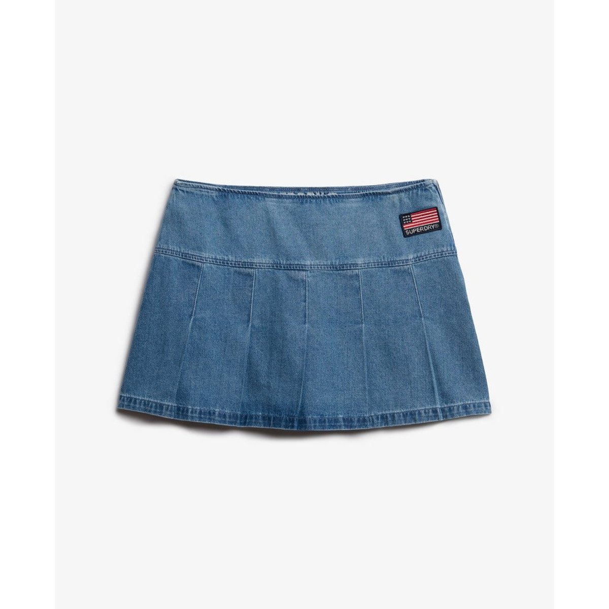 Mini-jupe plissée à empiècements délavage vintage, SUPERDRY