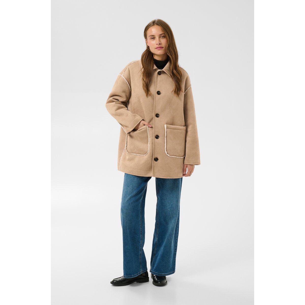 Veste blanc beige whisper white/desert taupe, KAFFE
