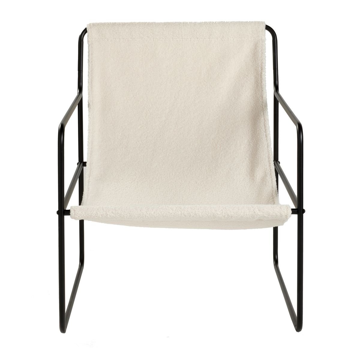 Fauteuil chilienne bouclette uni RETRO MOOD ecru, FACTORY