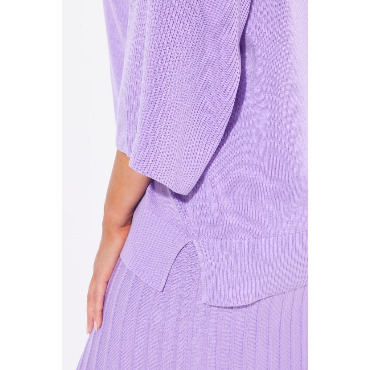 Pull oversize à manches 3/4 en lavande, ULLA POPKEN