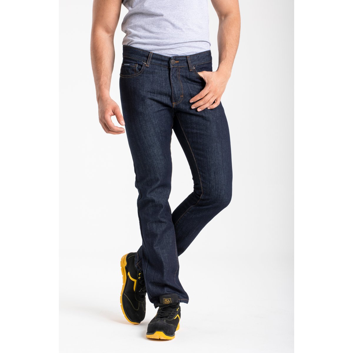Jeans de travail coton coupe confort brut WORK4 bleu, RICA LEWIS