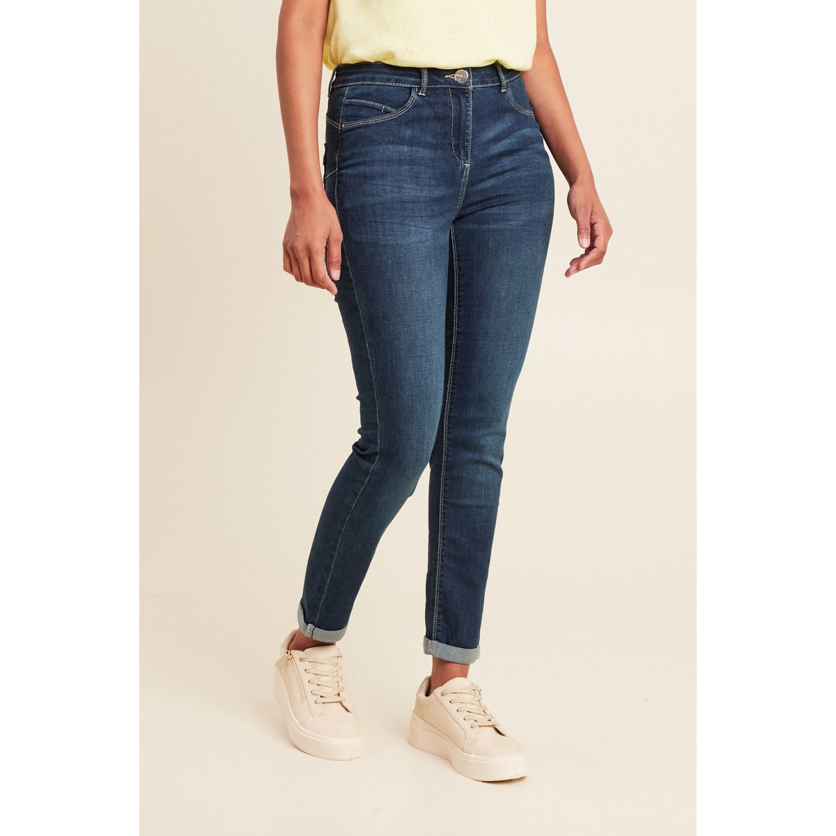 Jeans ajusté taille standard denim brut, BREAL