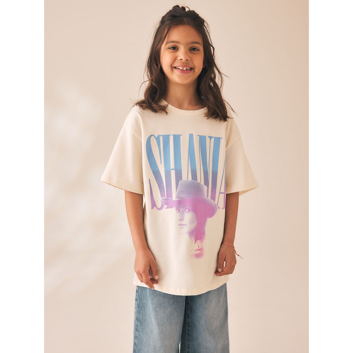 T-shirt oversize à motif shania twain écru, NEXT