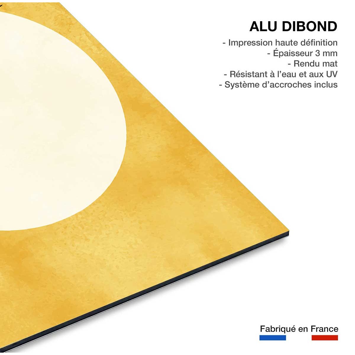 Tableau dessin éternel coucher du soleil tableau alu dibond, HEXOA