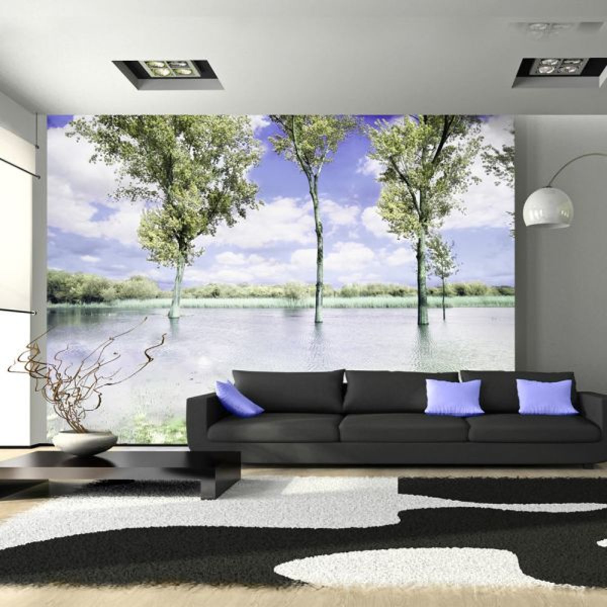 Papier peint intissé panoramique Paysage Spring scenery vert, EDEN