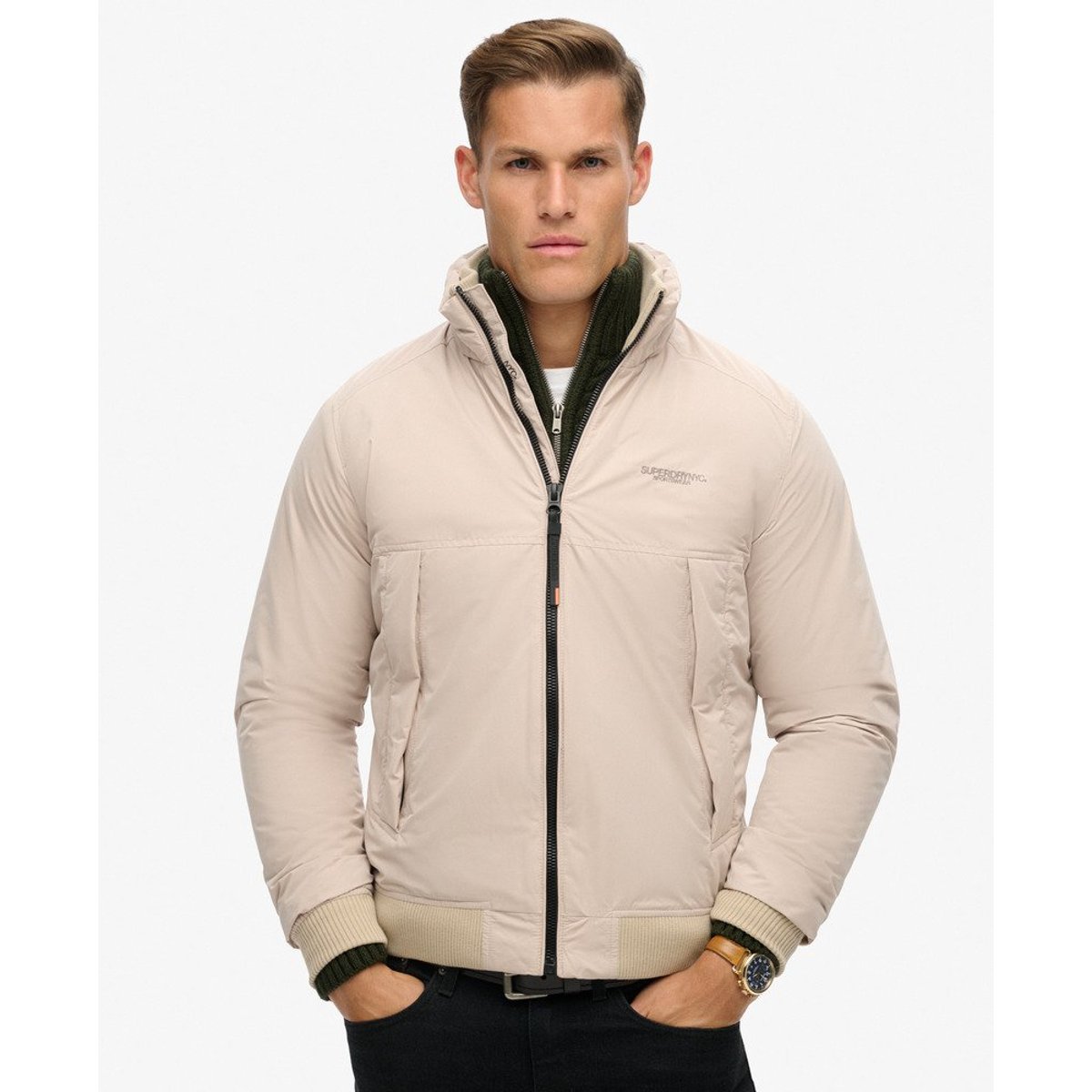 Veste Sports Harrington gris château, SUPERDRY