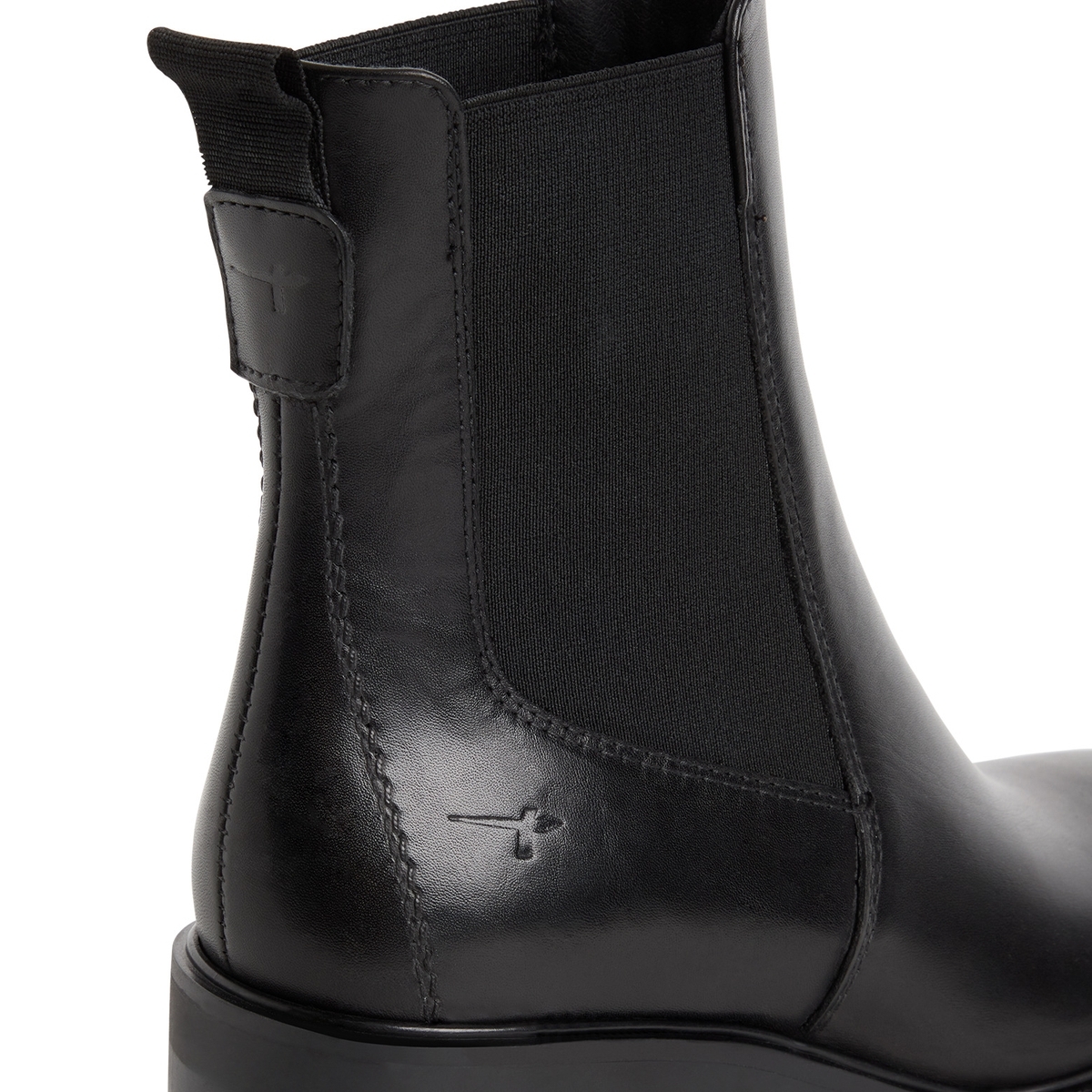 Bottine Chelsea en cuir noir cuir, TAMARIS
