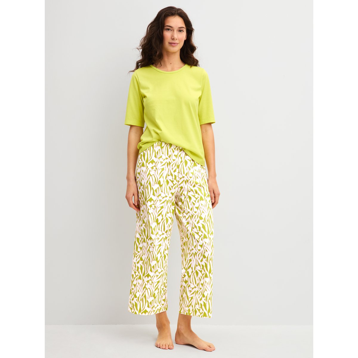 Pantalon de pyjama 7/8 Coton LATE BLOOM M&M lemonade green, CALIDA