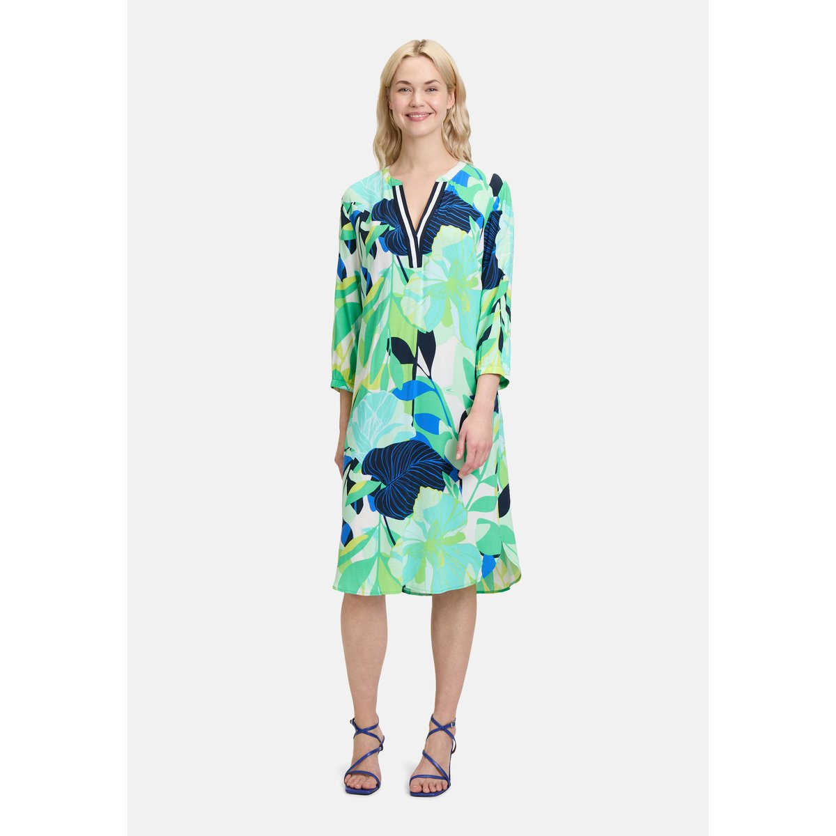 Robe casual à col droit green/blue, BETTY BARCLAY