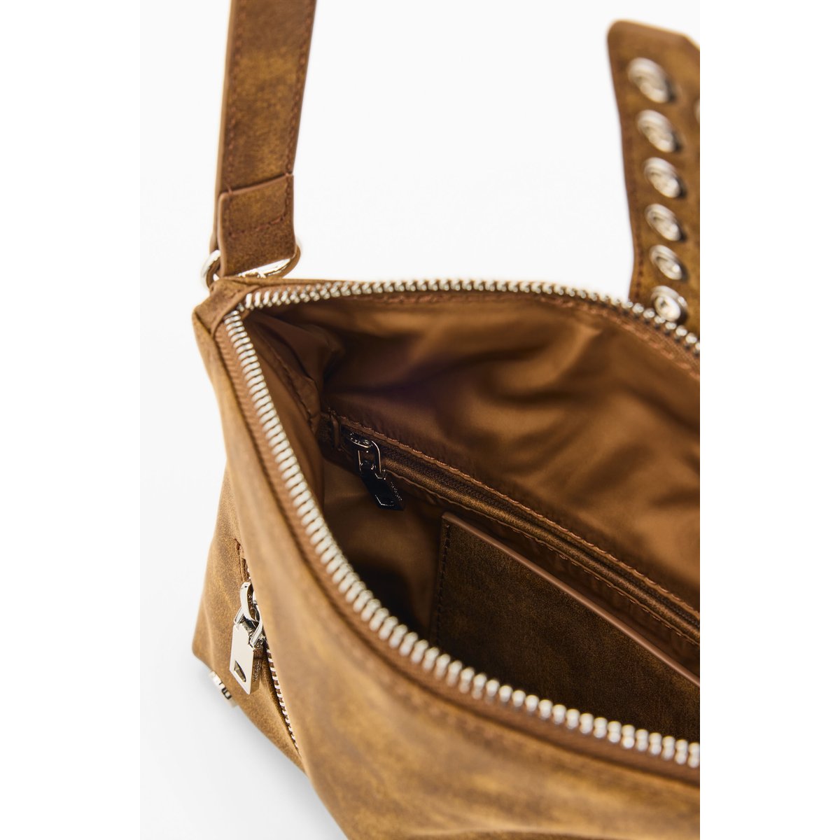 Petit sac effet cuir marron, DESIGUAL