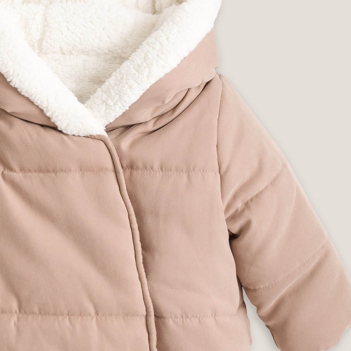 Manteau chaud à capuche doublé sherpa beige, LA REDOUTE COLLECTIONS