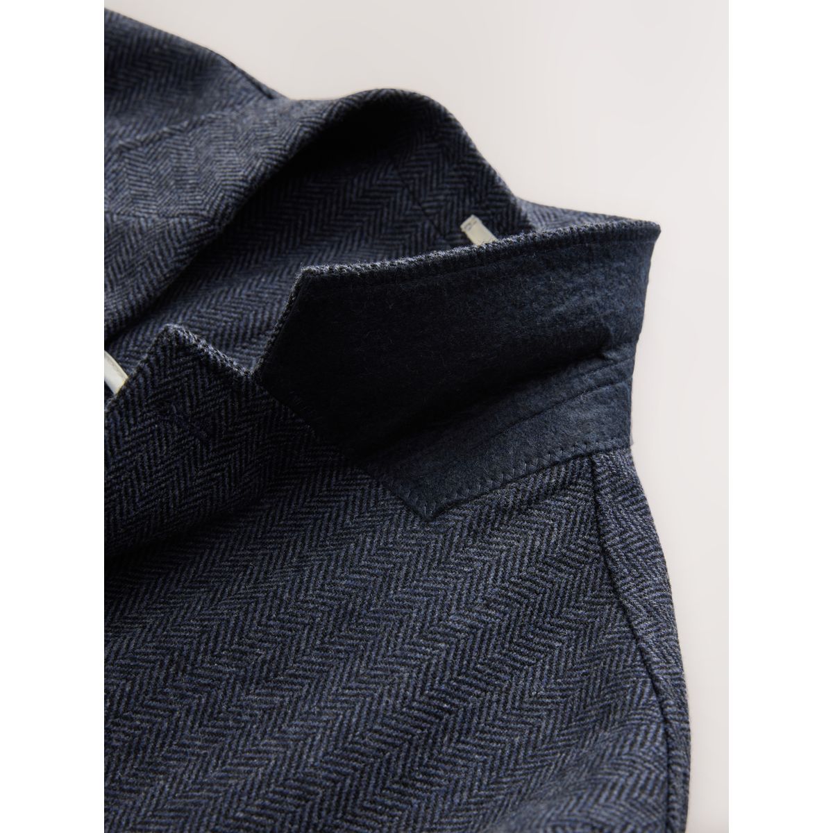 Blazer regular en laine à chevrons bleu marine, NEXT