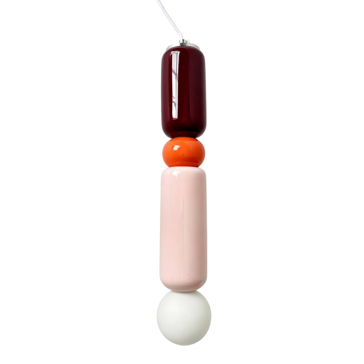 Suspension intérieur céramique et verre Ø8cm LOLY bordeaux, SWEEEK