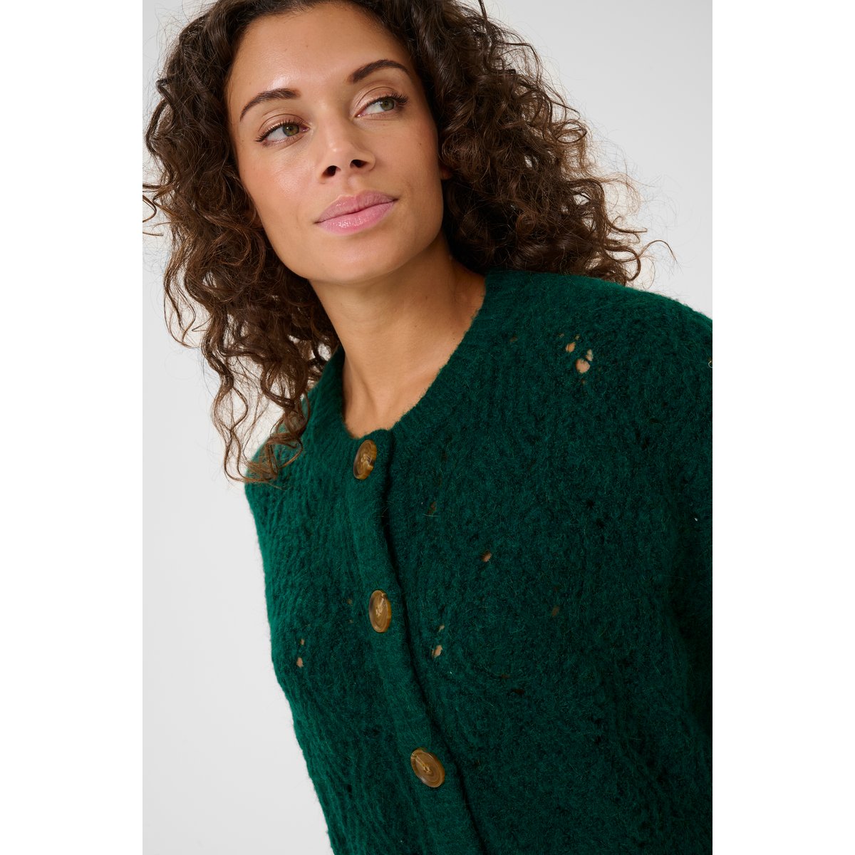 Cardigan à tricot vert rayures botanical garden, CULTURE