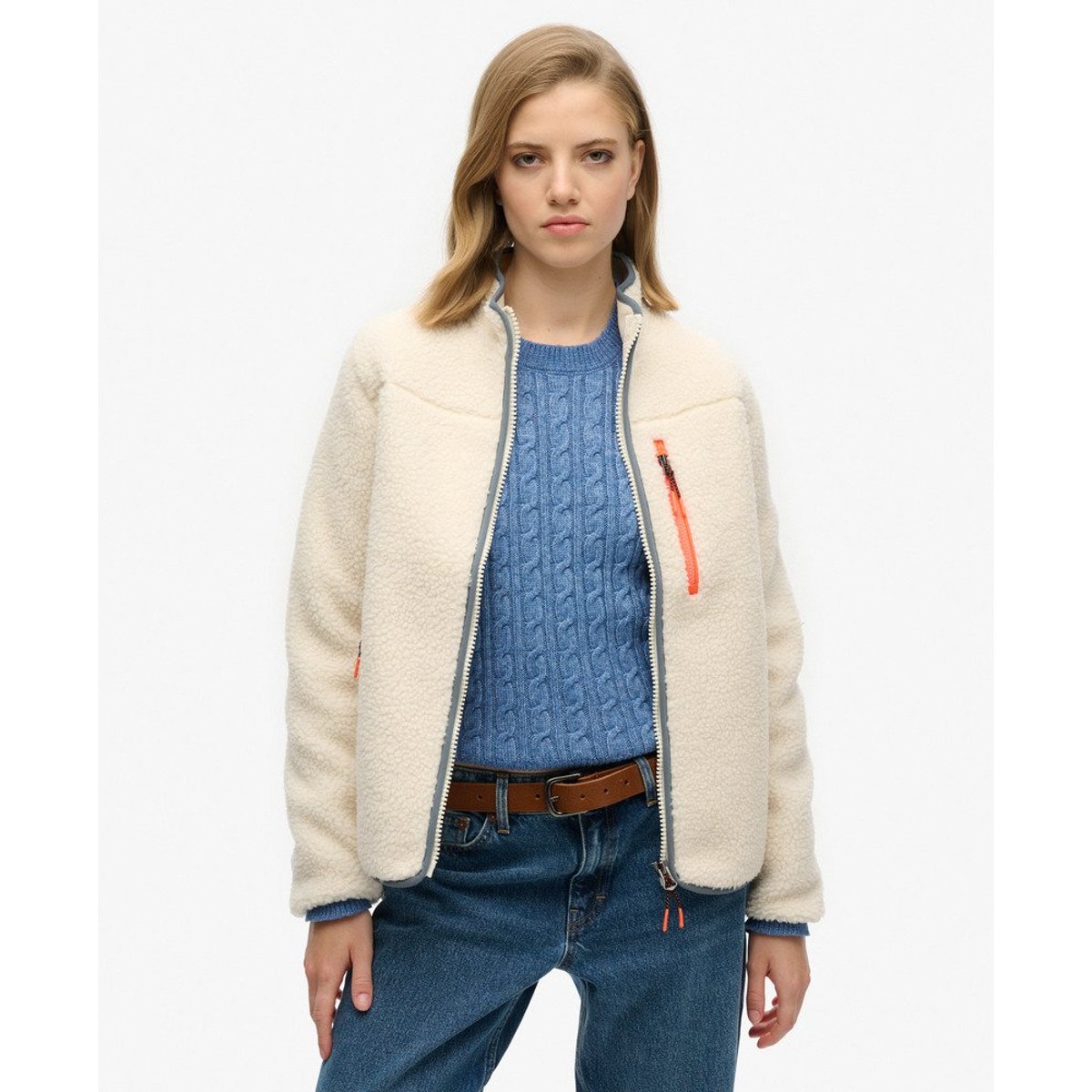 Veste Polaire Sherpa Outdoor écru, SUPERDRY