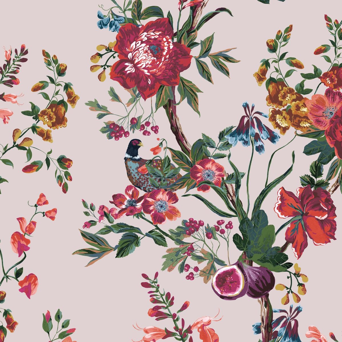 Papier peint Magnificence fleurie d'une journée de grand soleil multicolore, JOULES