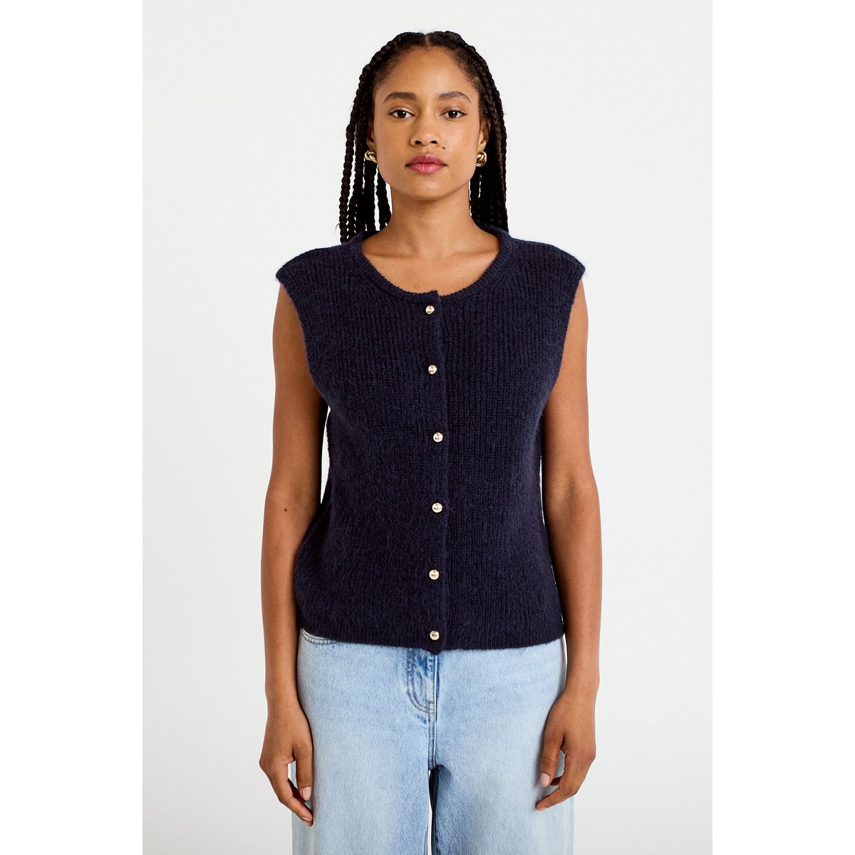 Gilet sans manches bleu marine, CACHE CACHE