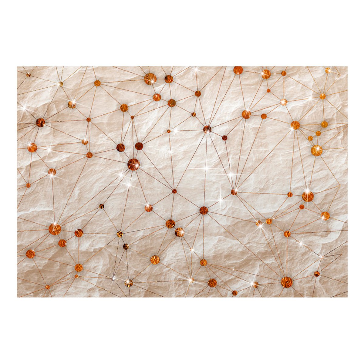 Papier peint intissé panoramique Abstractions Stone and Gold beige, EDEN