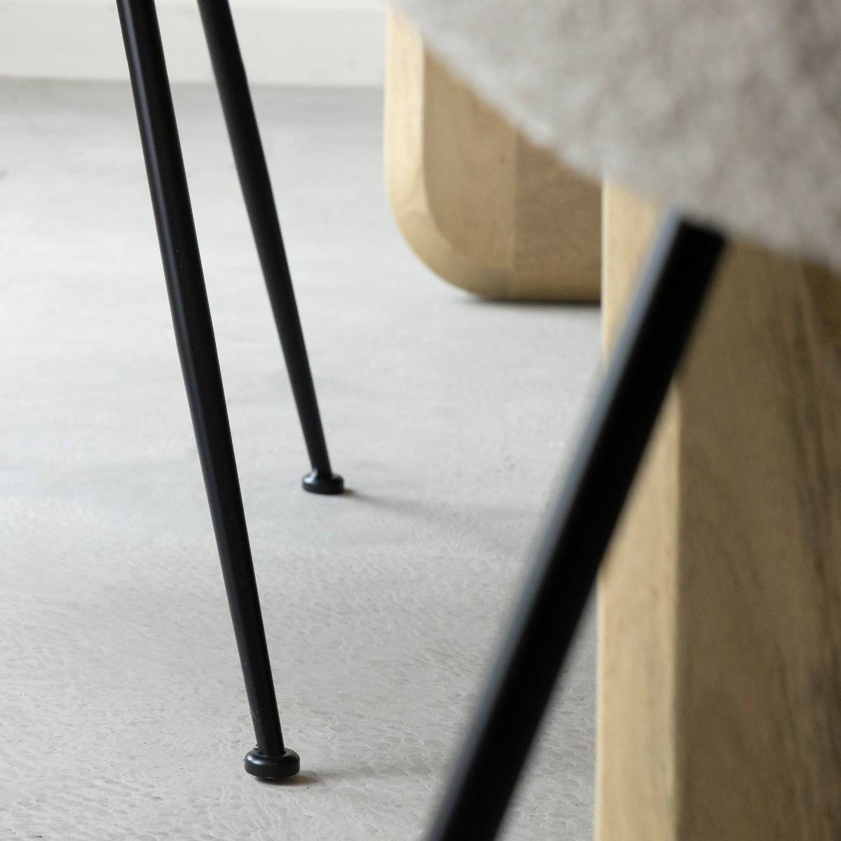 Chaise en tissu et métal SANDY blanc, MADE IN MEUBLES