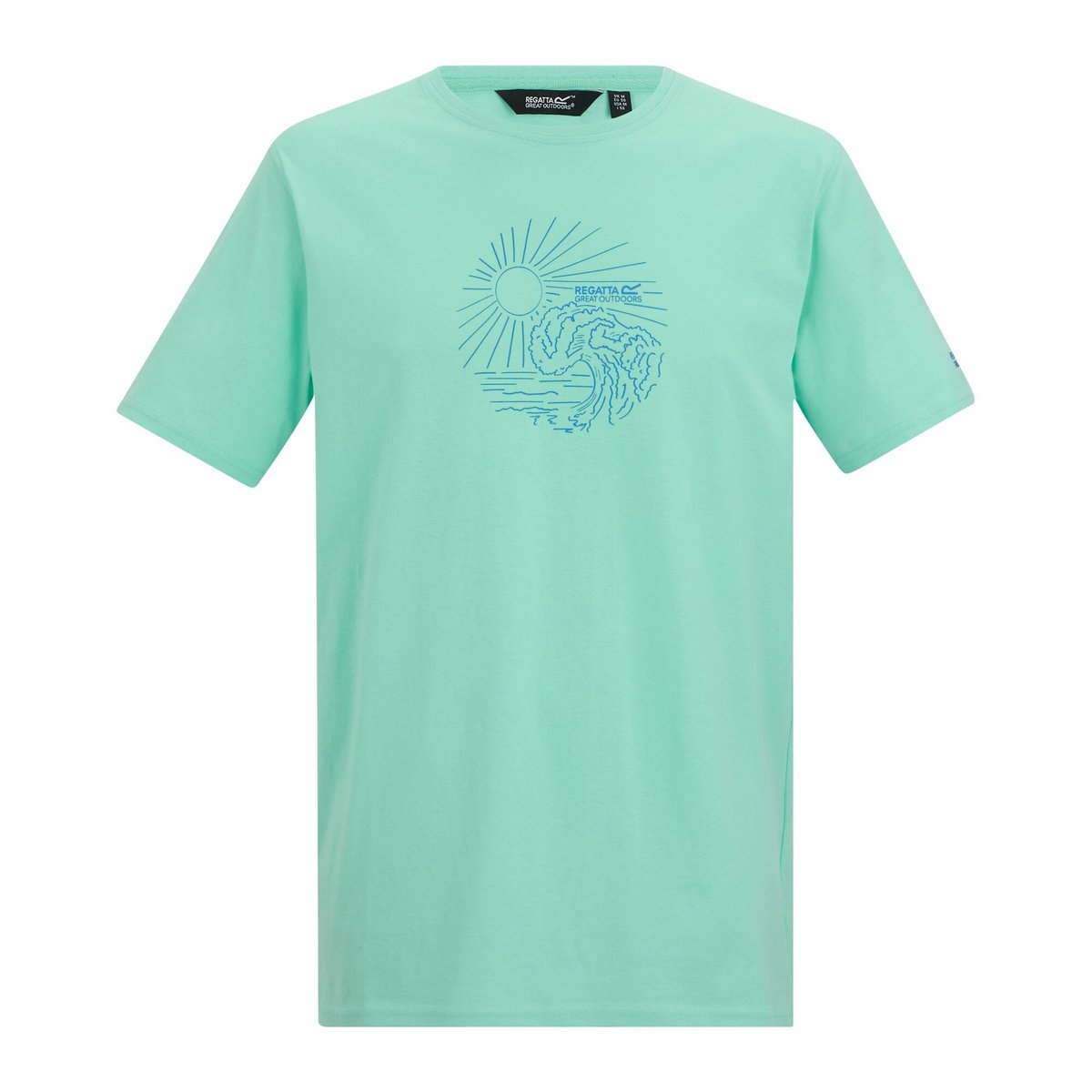 T-shirt motif/style mer et vague CLINE turquoise pâle, REGATTA