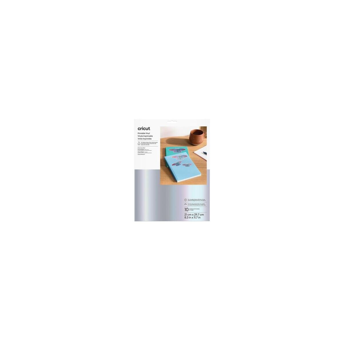 Accessoire Printable Vinyl A4 - 10 sheets (Silver) couleur unique, CRICUT