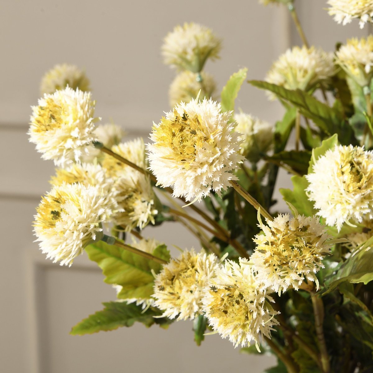 Tige de chrysanthème ping pong artificielle H62 LES ESSENTIELS blanc, SIA