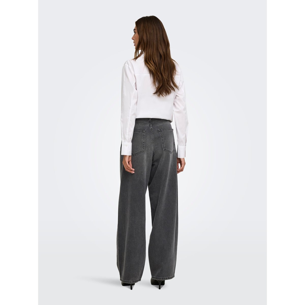 Jean À Jambe Large washed black, ONLY